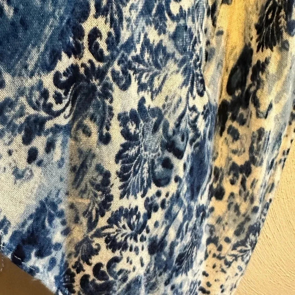 Chicos open front, blue marbled lightweight (viscose )cardigan. Size S/M - Picture 5 of 9